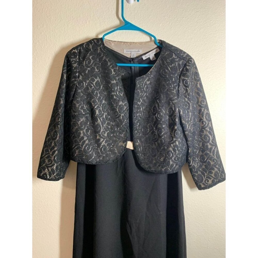 Danny & Nicole Black Dress with Lace Cardigan Womens Size 8 Business Casual Set - Picture 2 of 9